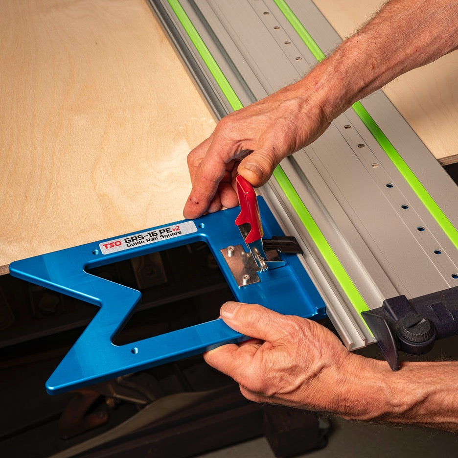 TSO Guide Rail Square Parallel Edge GRS-16 PE v2 61-519 installation on Festool FS Guide Rail