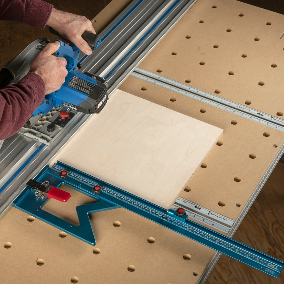 TSO Products Guide Rail Square for Kreg Track Saws is compatible with TPG Parallel Guide System.