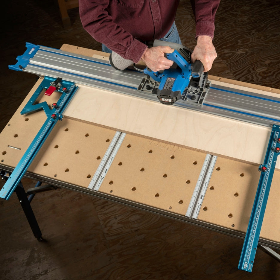 TSO Products Guide Rail Square for Kreg Track Saws is compatible with TPG Parallel Guide System.