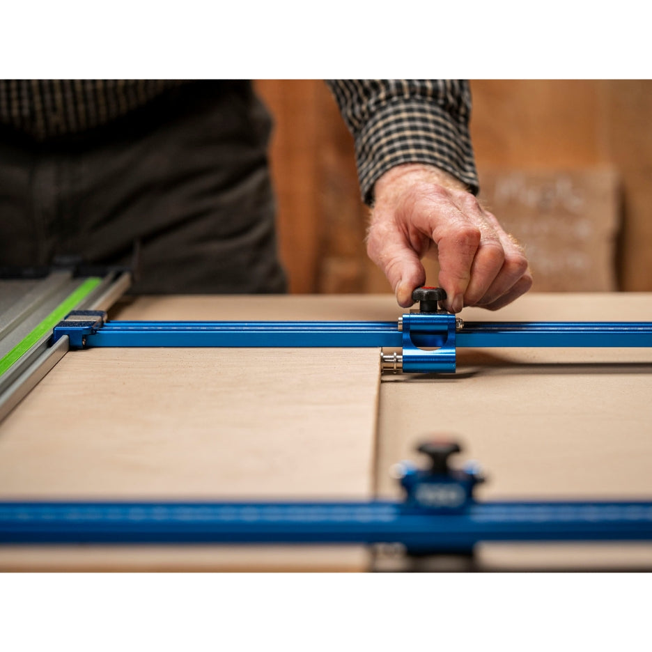 Hand adjusting Flip Stop on TSO Products Parallel Guide Tracks