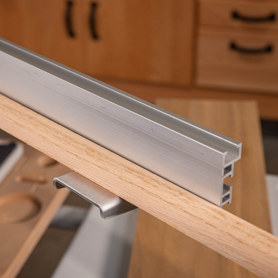 Wood strip on TSO Products Extended Miter Fence with support