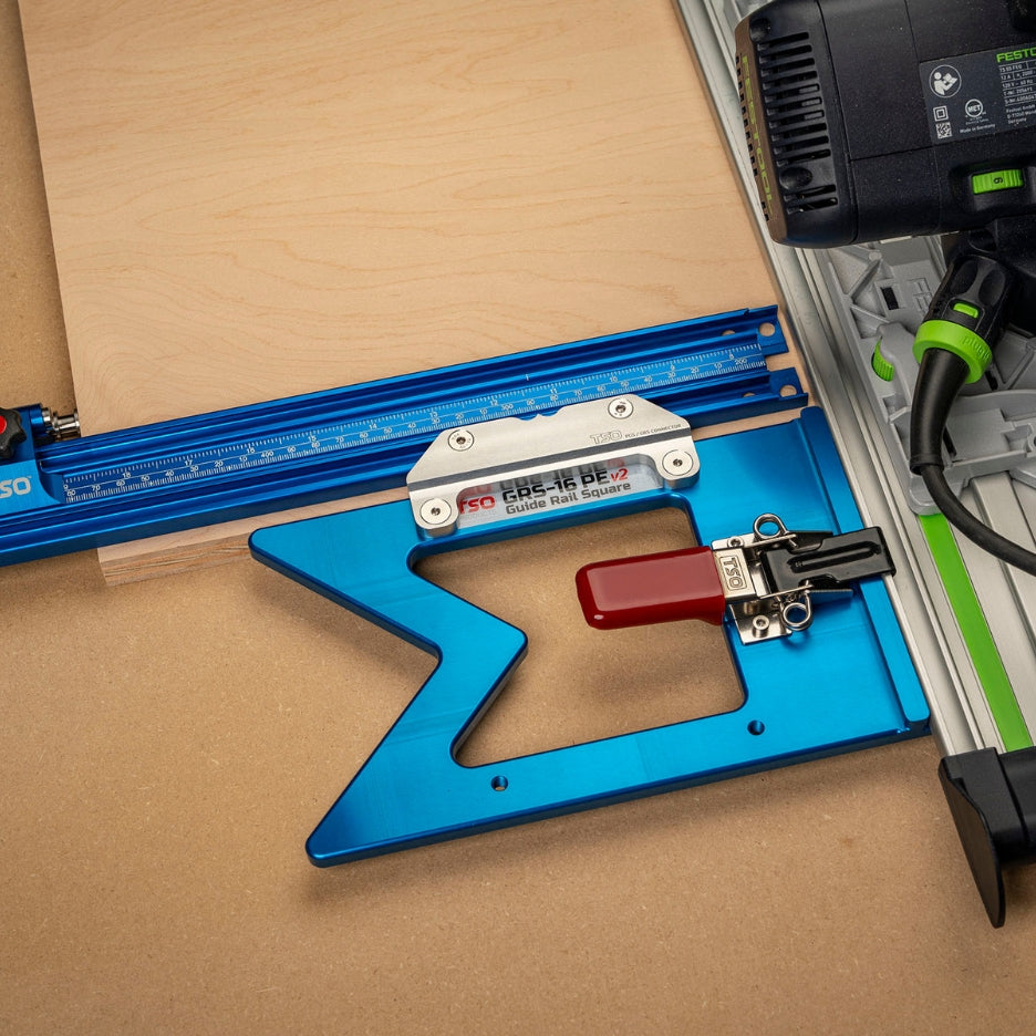 Connector shown with GRS-16 PE V2 guide rail square and 0" Parallel Guide System