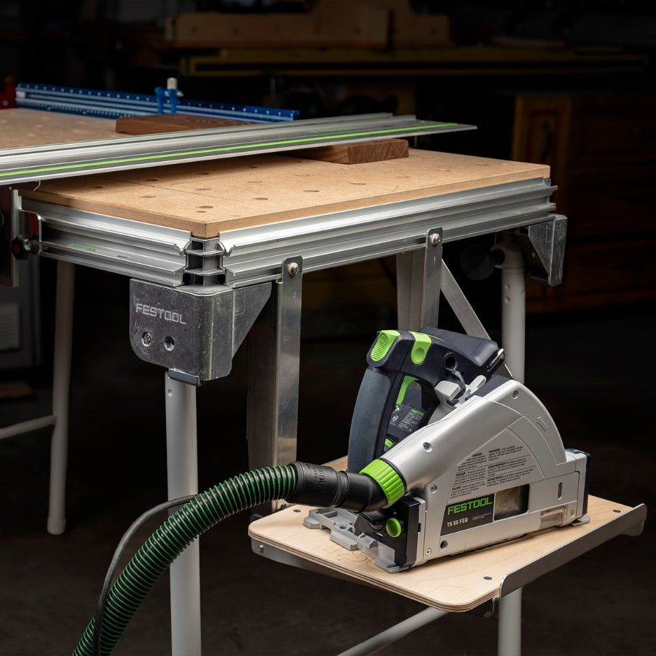 Festool track saw on top of TSO Products Tool Shelf for MFT/3 61-610