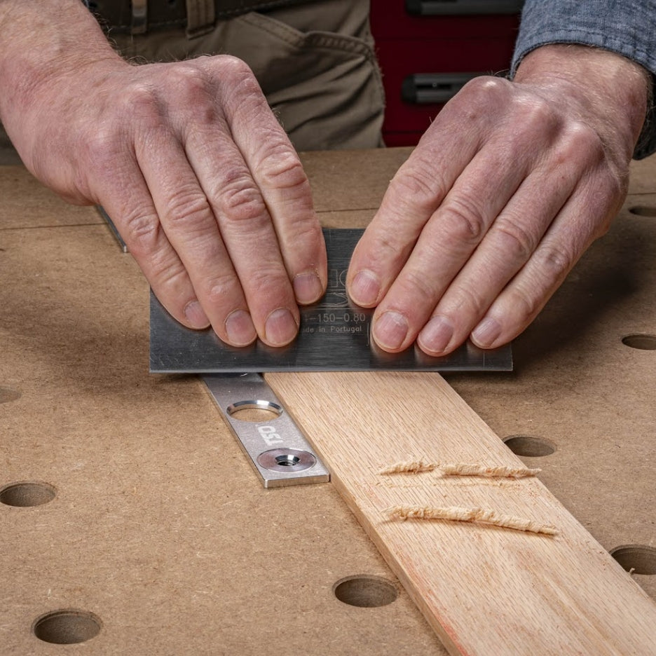 These low profile bench stops come in handy for routine woodworking operations such as planing, scraping or sanding, that often require unobstructed access to the top of your work surface.
