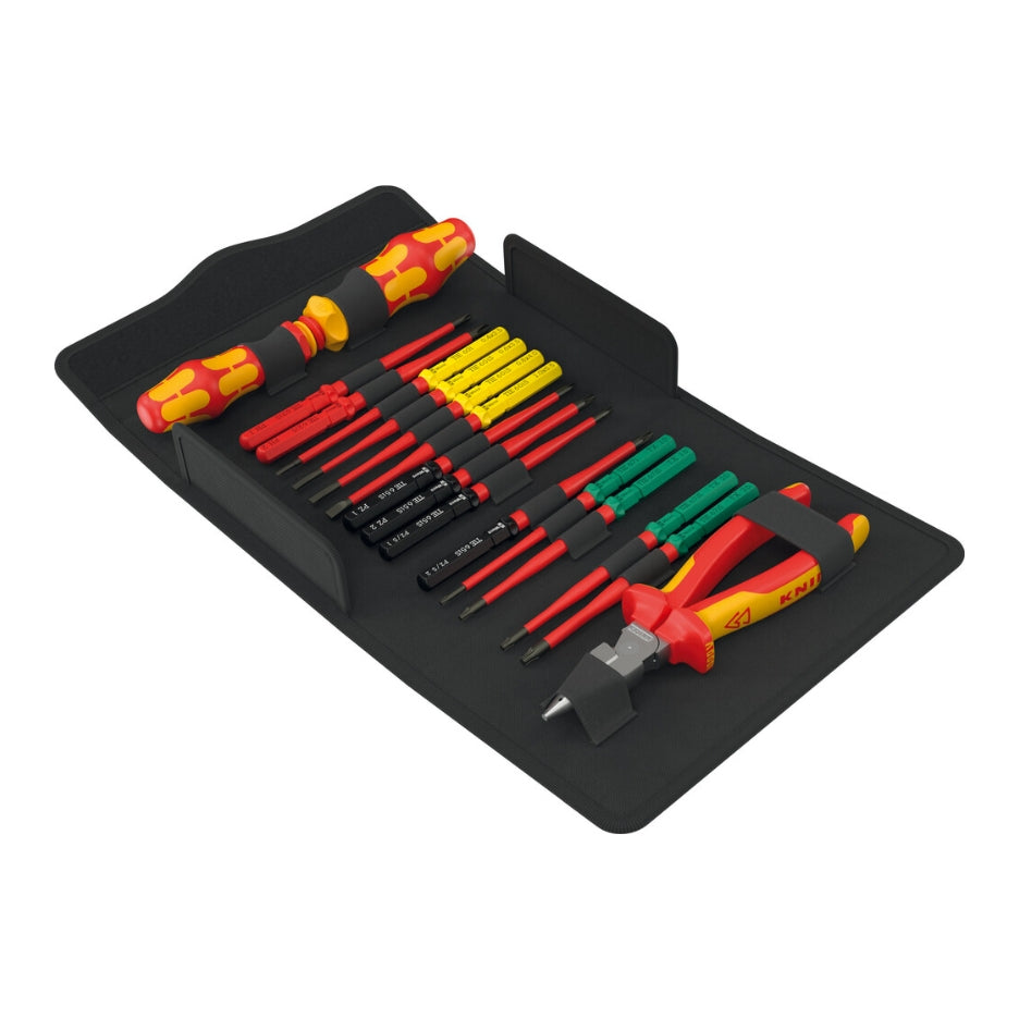 Wera Tools 17-Piece Kraftform Kompakt VDE Insultated Extra-Slim Screwdriver Set 05006610001