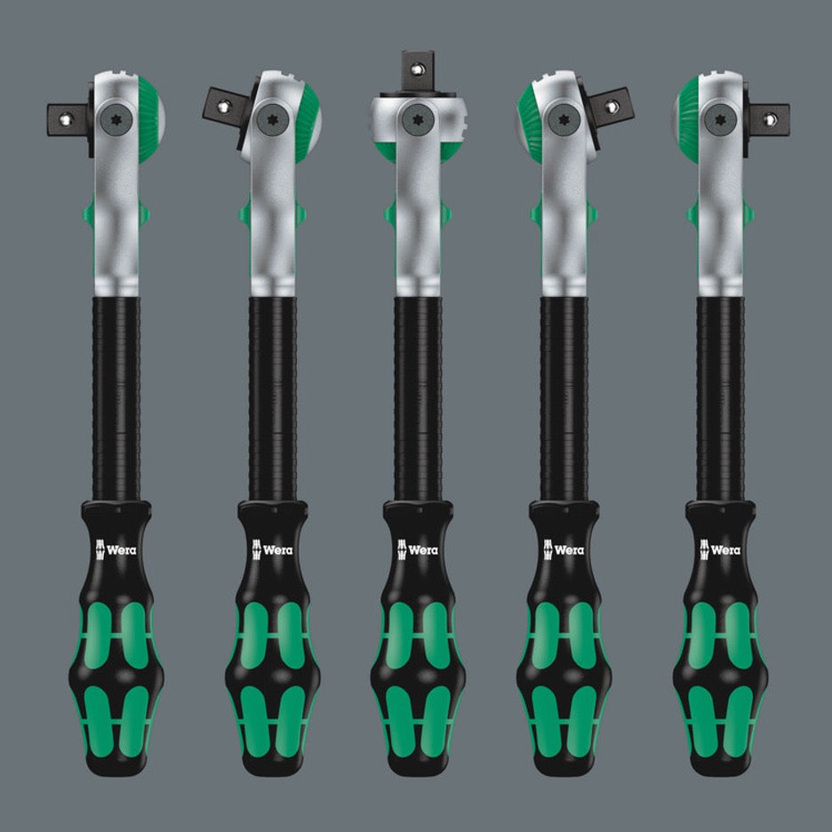 Wera Tools Imperial 1/2 inch Zyklop Speed Ratchet Set 8100 SC 9 05004079001 head pivots