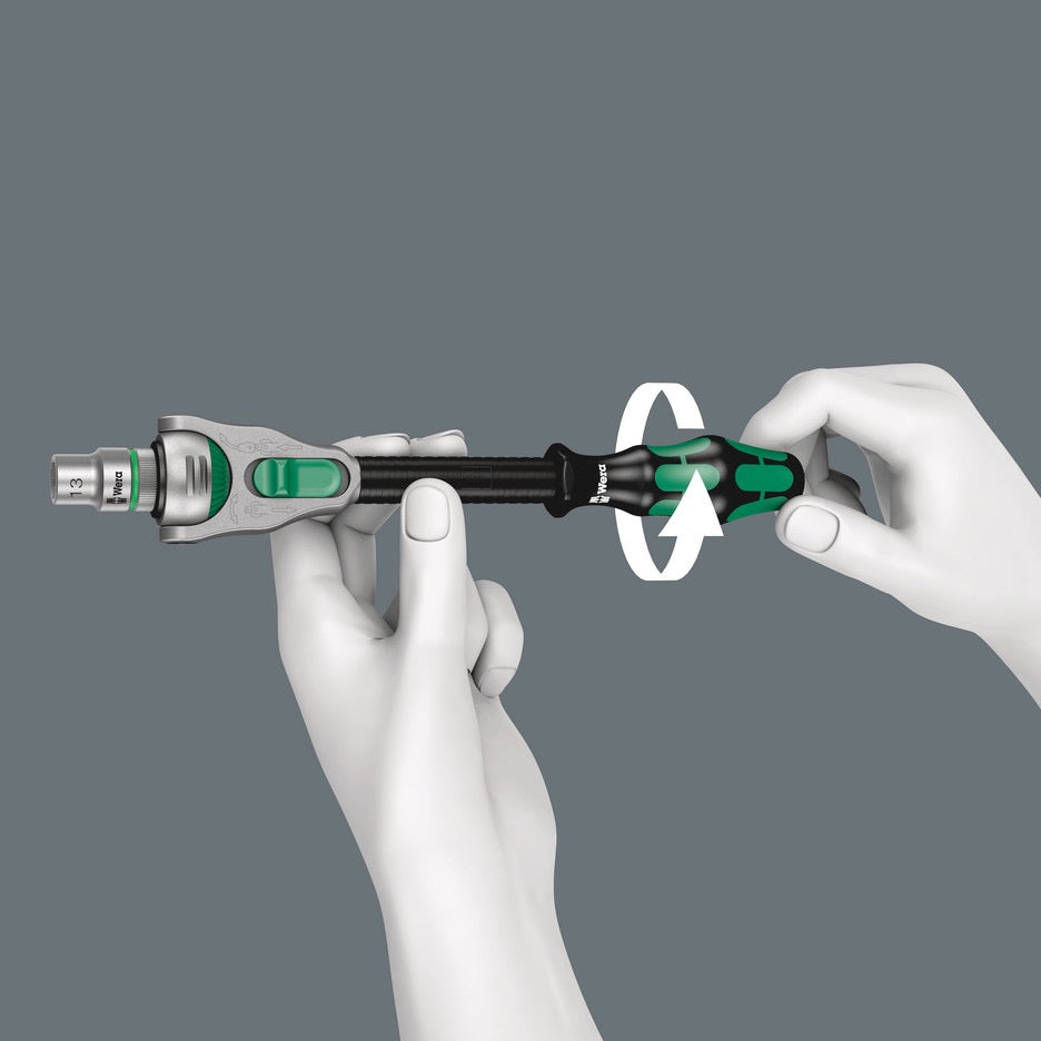 Wera Tools Imperial 1/2 inch Zyklop Speed Ratchet Set 8100 SC 9 05004079001 sleeve rotates freely