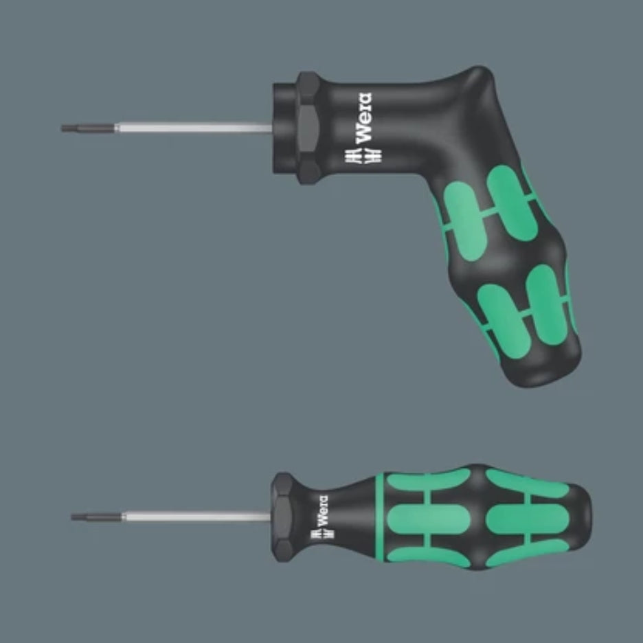 Wera torque-indicators have been factory pre-set to values recommended by leading carbide tool manufacturers. These tightening values relate specifically to the size of the TORX®, TORX PLUS® or hexagon socket screw. Torque indicators ensure safe and easy loosening of screw connections. Precision : ± 10 %