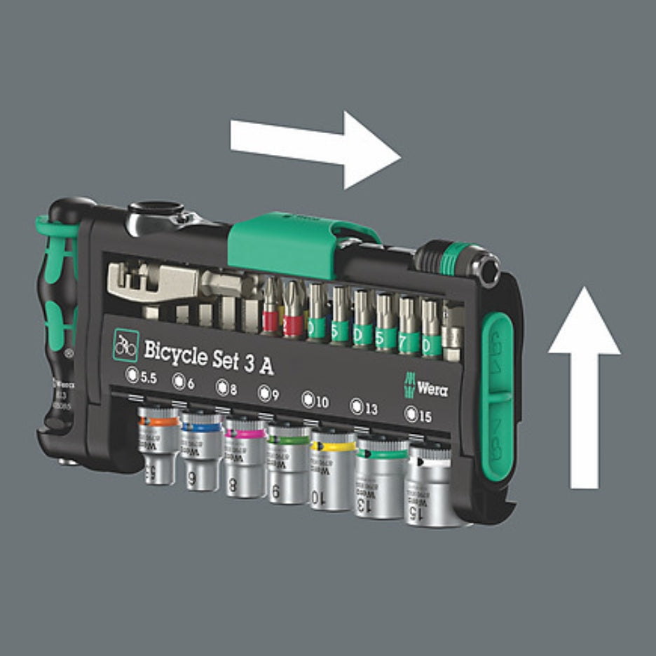 The green locking components of
the Tool-Check secure the tool
reliably during transport. At the
same time, they are easy to
operate and allow quick access to
the tools.