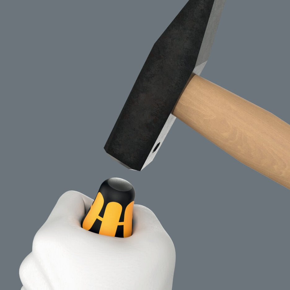 An integrated impact cap lengthens the service life and reduces the danger of splintering.