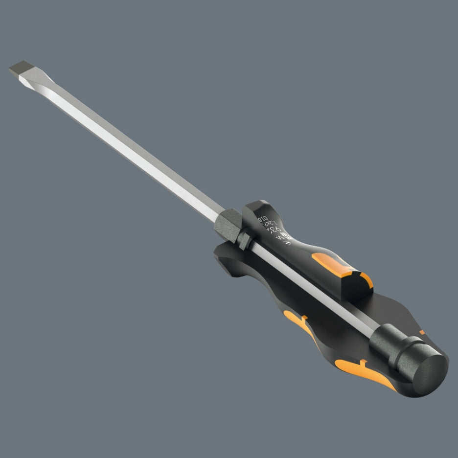 A hexagon blade made out of high-quality bit material extends right through the handle - thereby ensuring full transfer of force, even when struck with a hammer. The ductile tempered material prevents the blade from splintering or breaking.