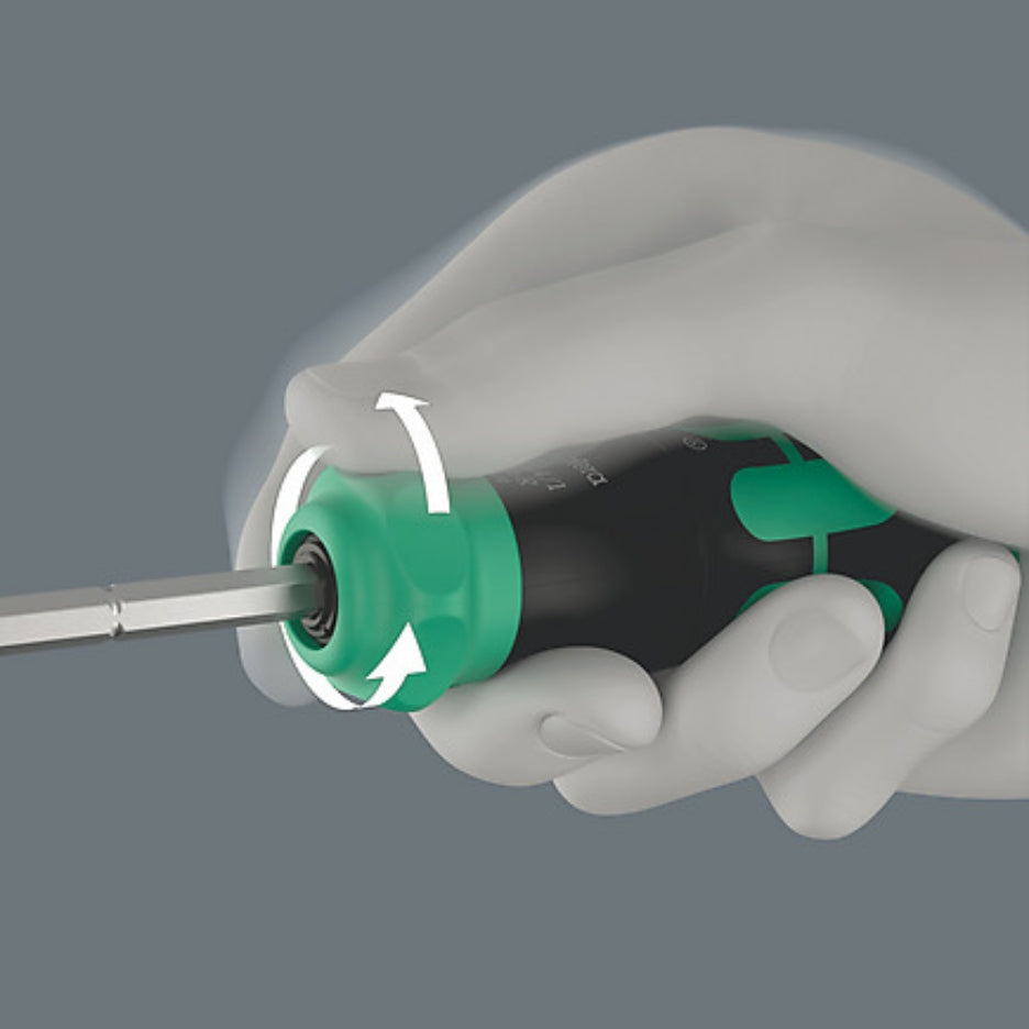 Ratchet mechanism allows
"spinning"