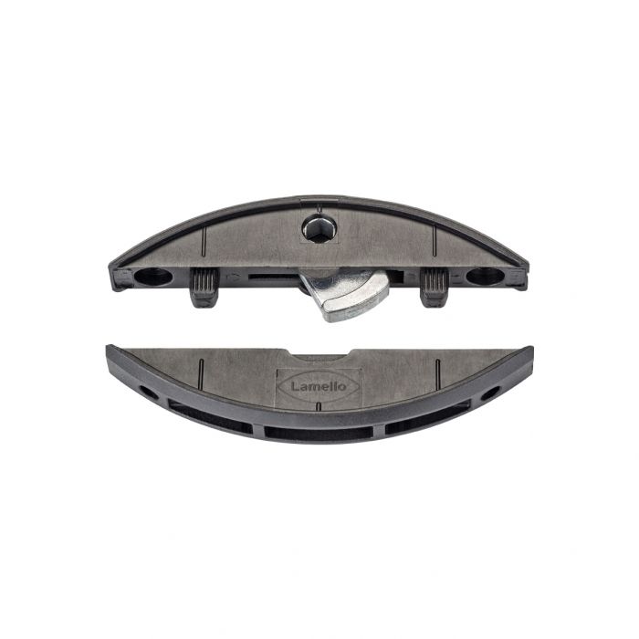 Lamello Clampex P-14 Detachable Connectors use a lever to draw the two parts together