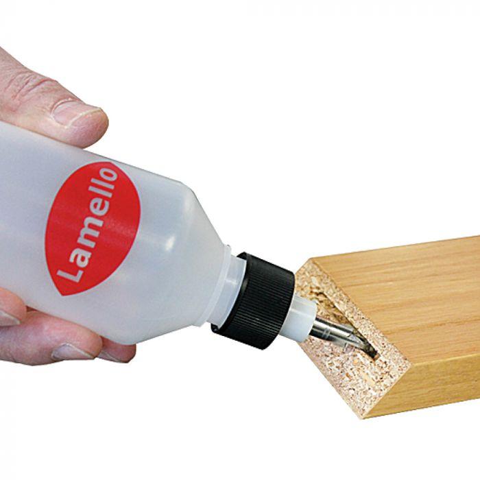Lamello's Minicol glue bottle is ideal for applying glue to biscuit slots and mortises