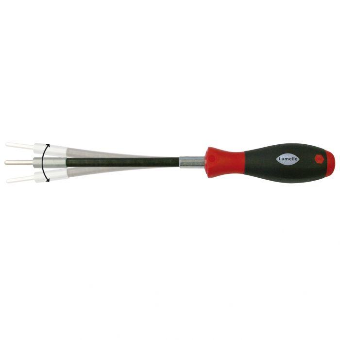 Lamello 4 mm hex screwdriver has a flexible shaft for easy access in any situation