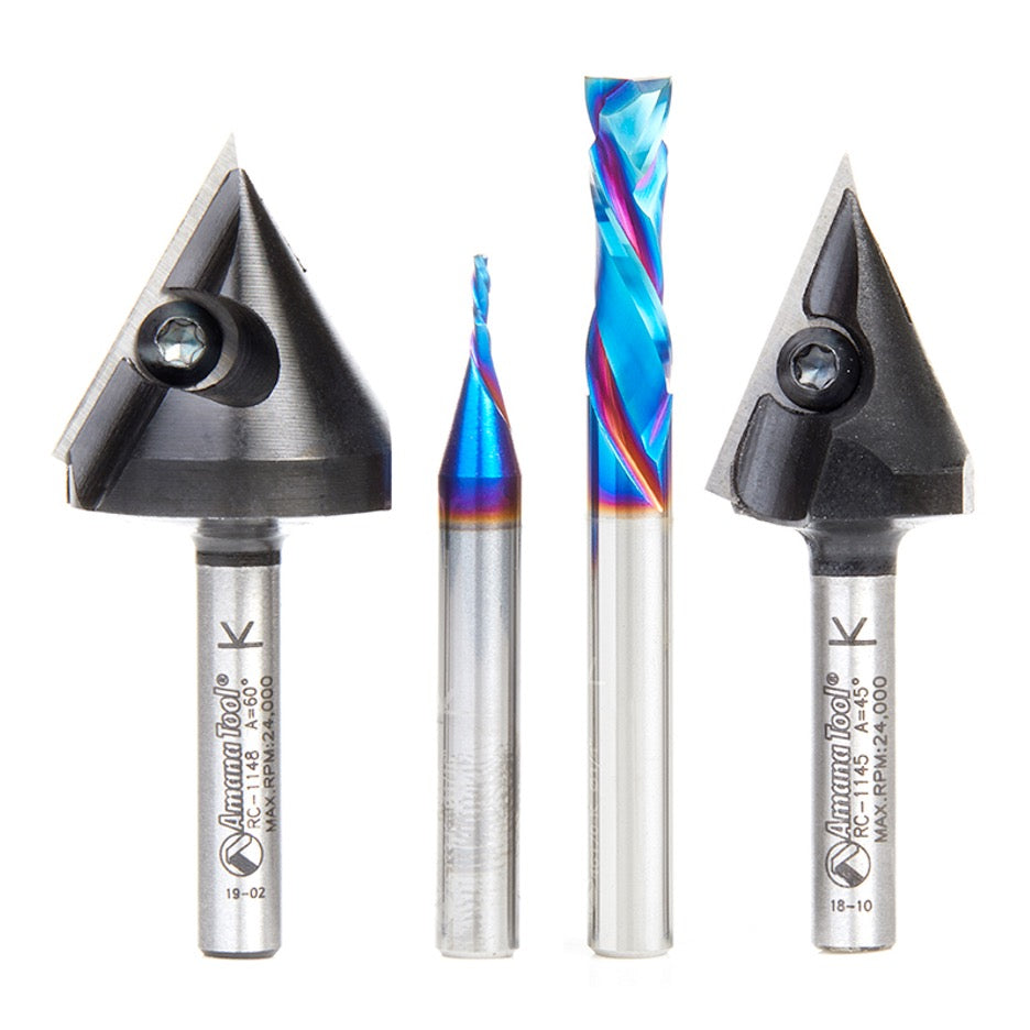 Amana Tool 4-Piece CNC Starter Router Bit Set “Colson’s Choice” AMS-235