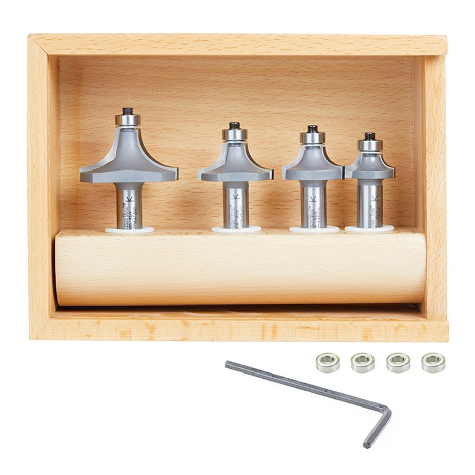 Amana Tool 4-Piece Roundover and Beading Router Bit Set AMS-556