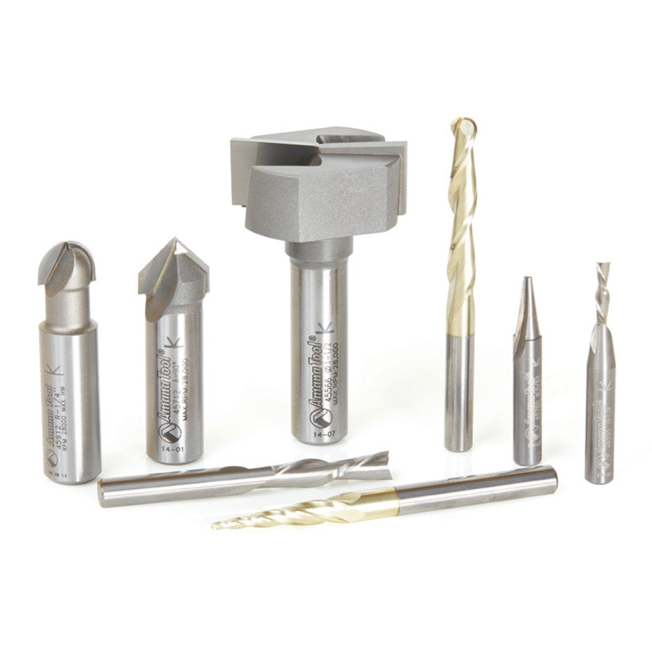 Amana Tool 8-Piece CNC Signmaking Starter Set AMS-133