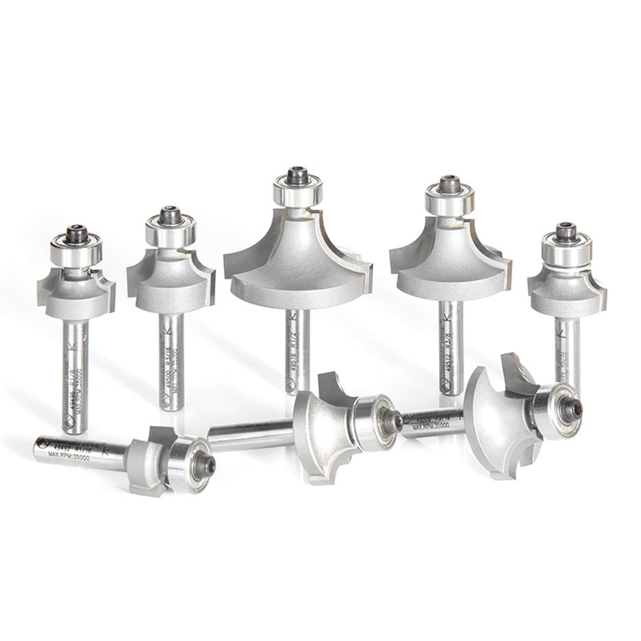 Amana Tool 8-Piece Roundover Router Bit Set AMS-550