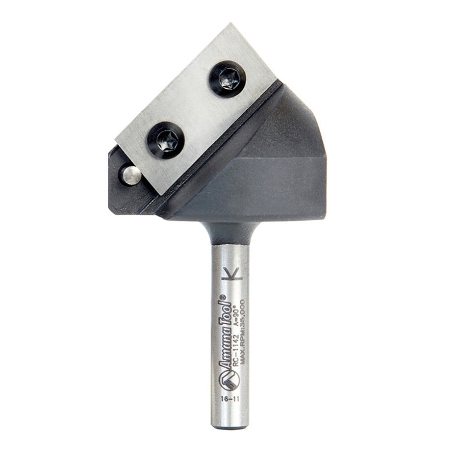 Amana Tool 90 Degree V-Groove Router Bit with Carbide Inserts RC-1142