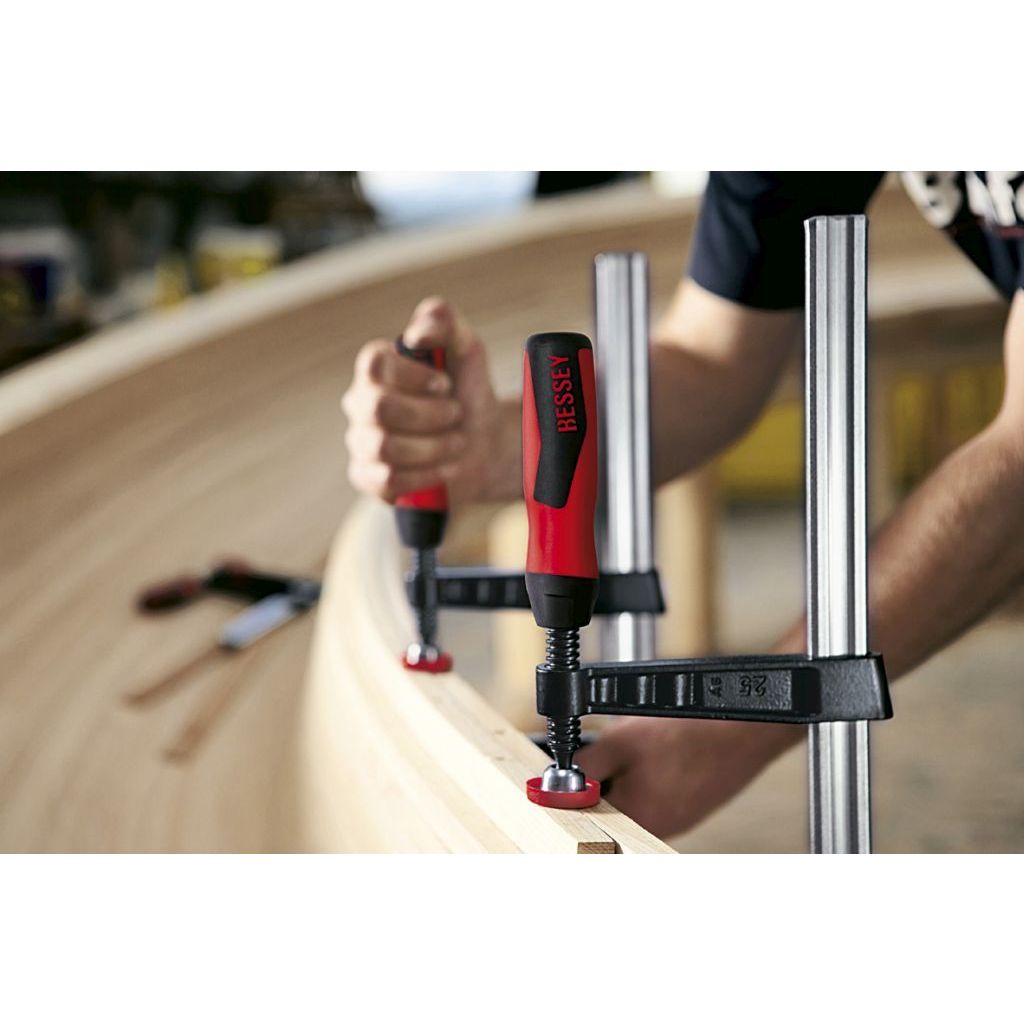 Bessey 800 Pound F-Clamps clamping curved rail