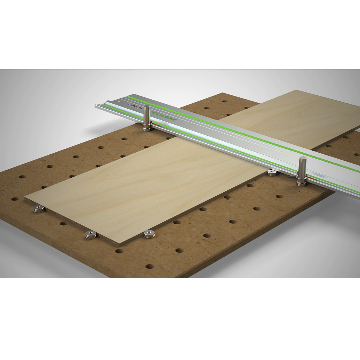 Used in conjunction with a pair of tall dogs and more dogs for positioning, repetitive cuts can be easily made on an MFT.