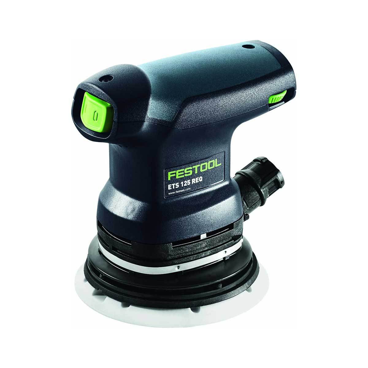 The Festool ETS 125 REQ random orbit sander is compact and lightweight, making it ideal for use on walls or ceilings.