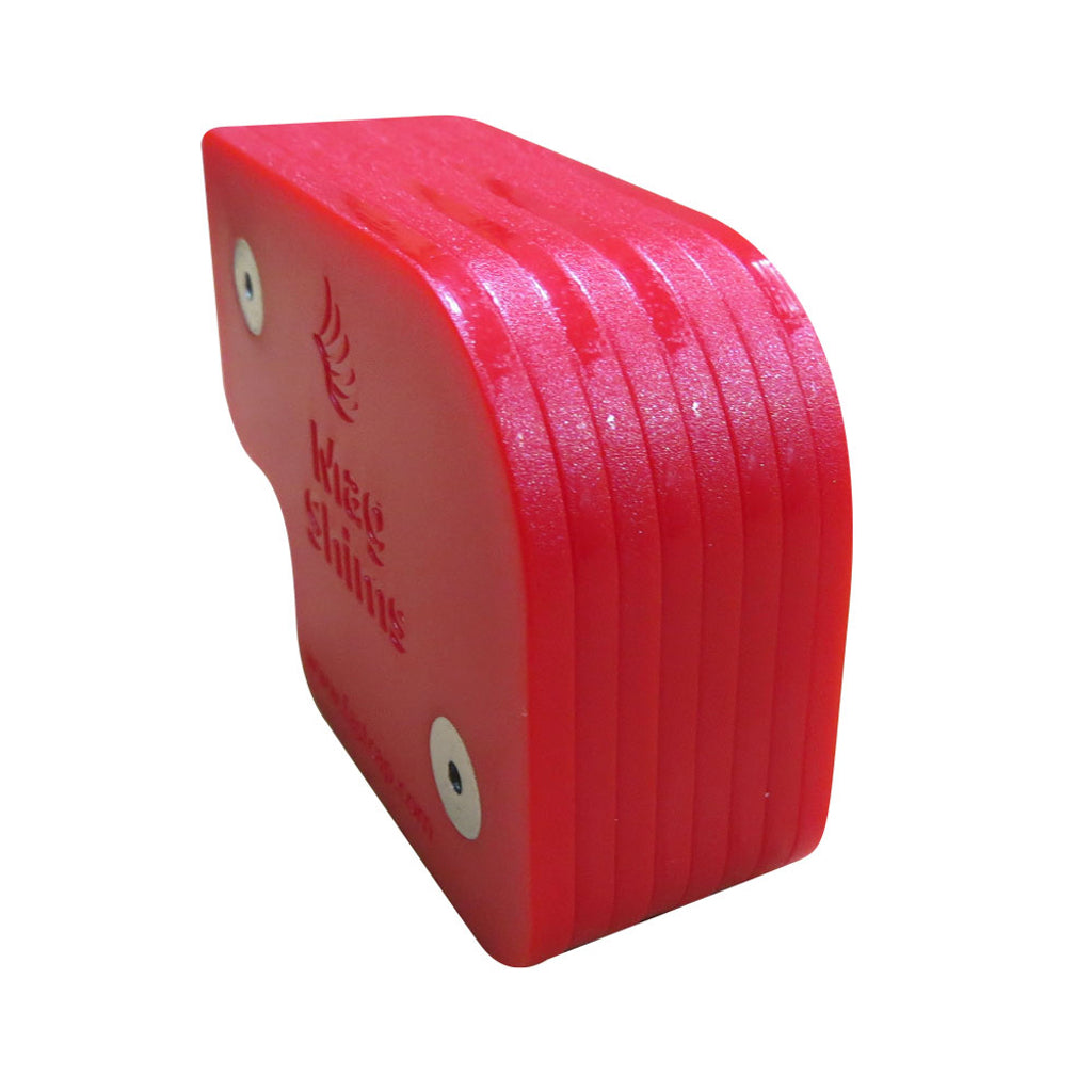 The plastic shims have magnets that hold them neatly together.