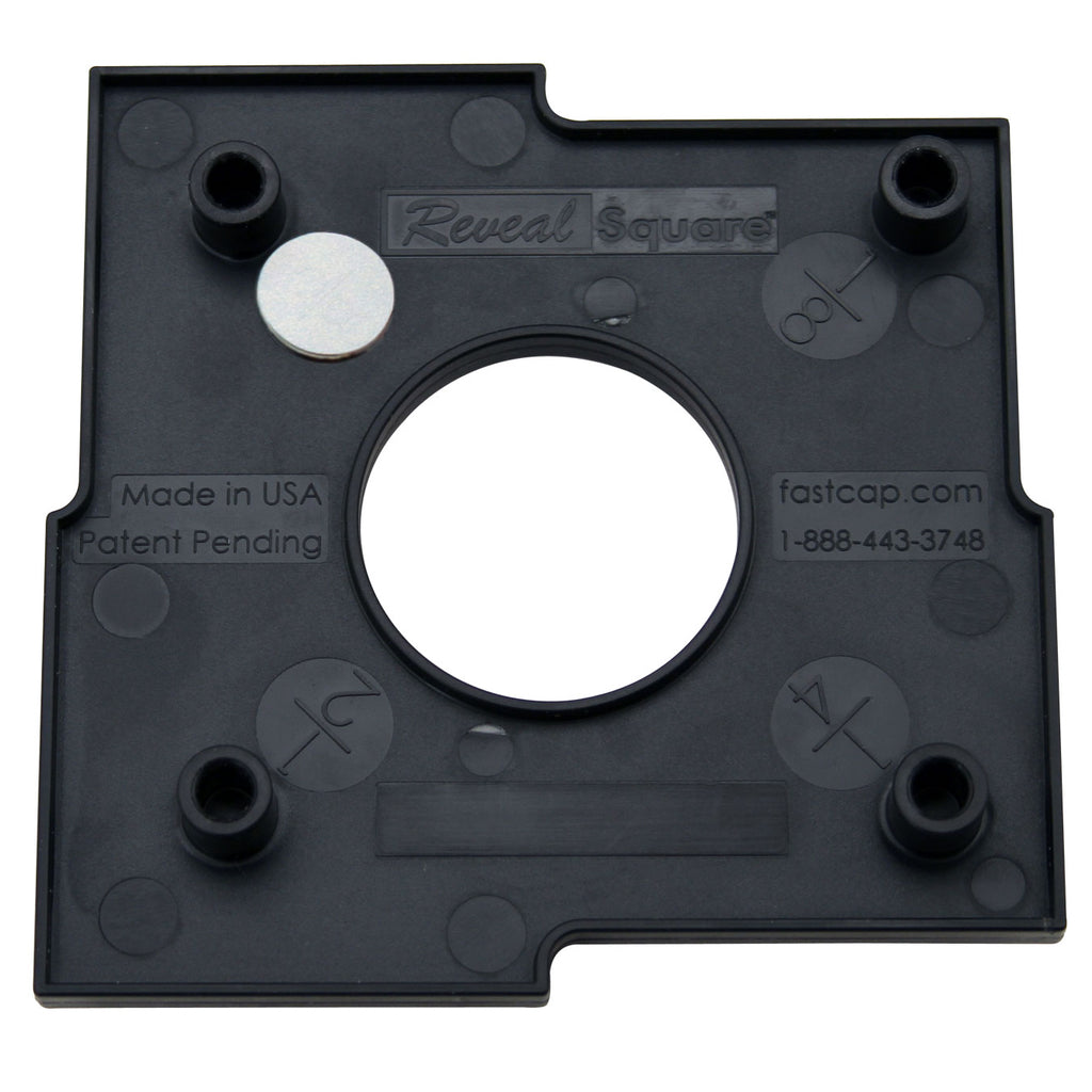 The FastCap Reveal Square offers eight different reveals from 1/8 to 9/16 inch in 1/16 inch increments - 4 on each side.