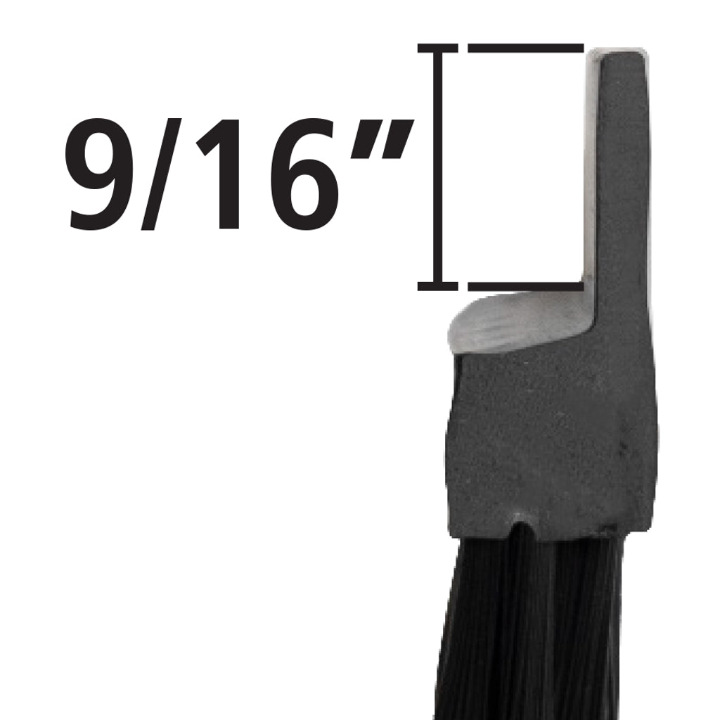 The rubber spine has a 9/16 inch high mounting flange.