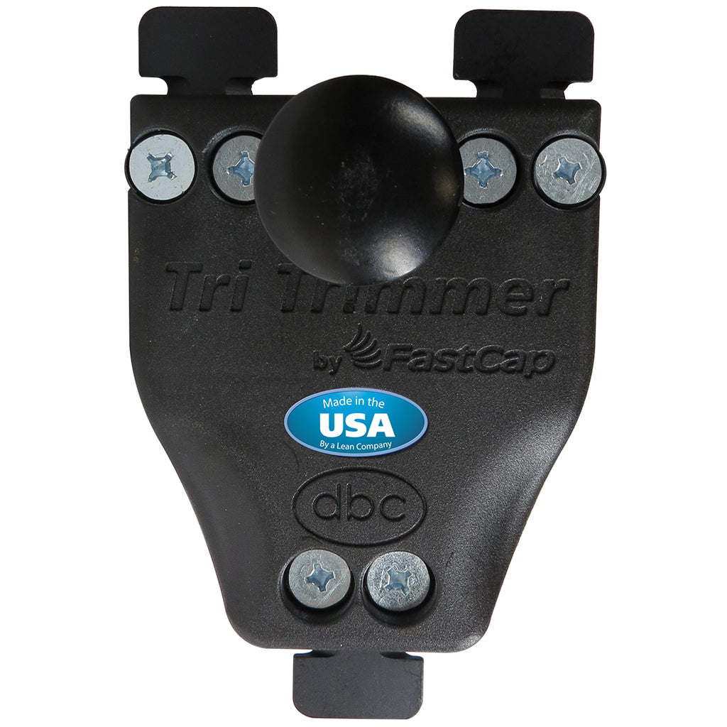 FastCap's Tri Trimmer features two blades at one end and one blade at the other for access into corners. Ergonomic body.