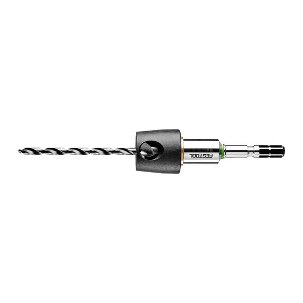 A high-quality carbide countersink with adjustable, floating no-mar depth stop for accurate and repeatable countersinks.