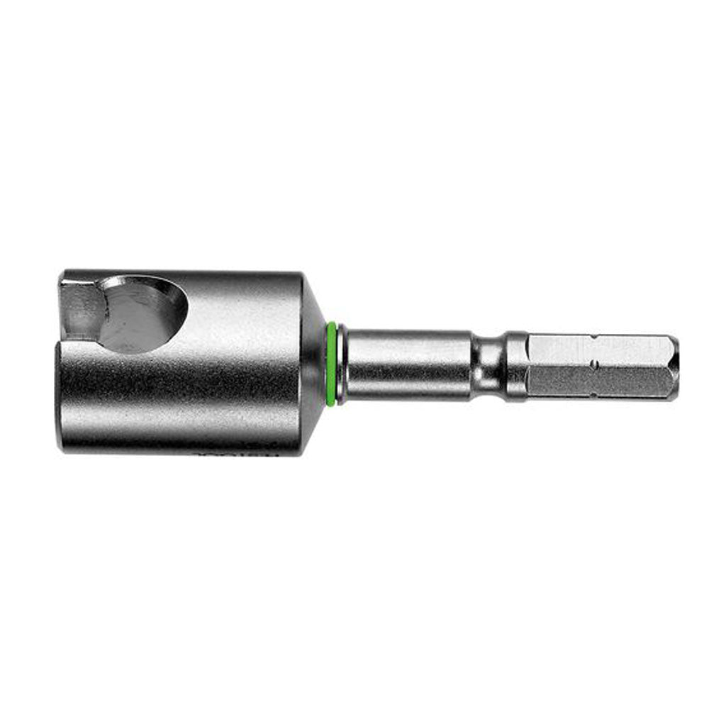 Use the steel Festool Hook Driver to quickly and easily drive L hooks, eye hooks, and open hooks with your cordless drill.