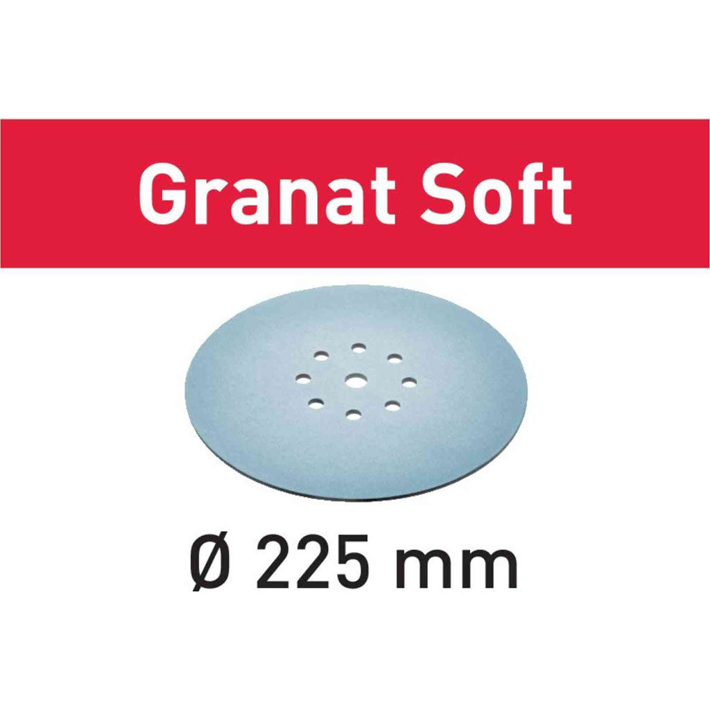Festool 225mm (8.9") Granat Soft abrasive has a thin foam backing to permit even sanding on flat or nearly-flat surfaces