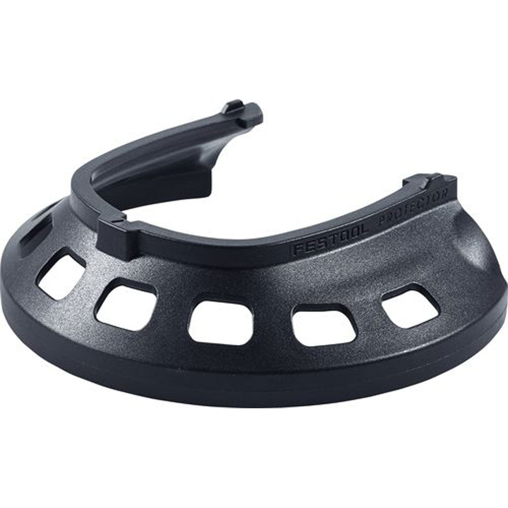 The removable wrap-around protector keeps the sanding pad from damaging the adjacent surface, and protects the sanding pad.