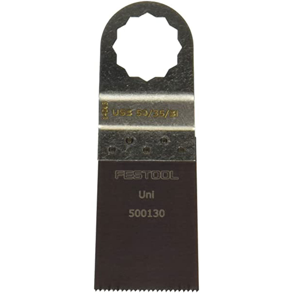 35mm wide plunge blade designed for hard woods, soft woods, or man-made materials, including plastics and plaster-board.