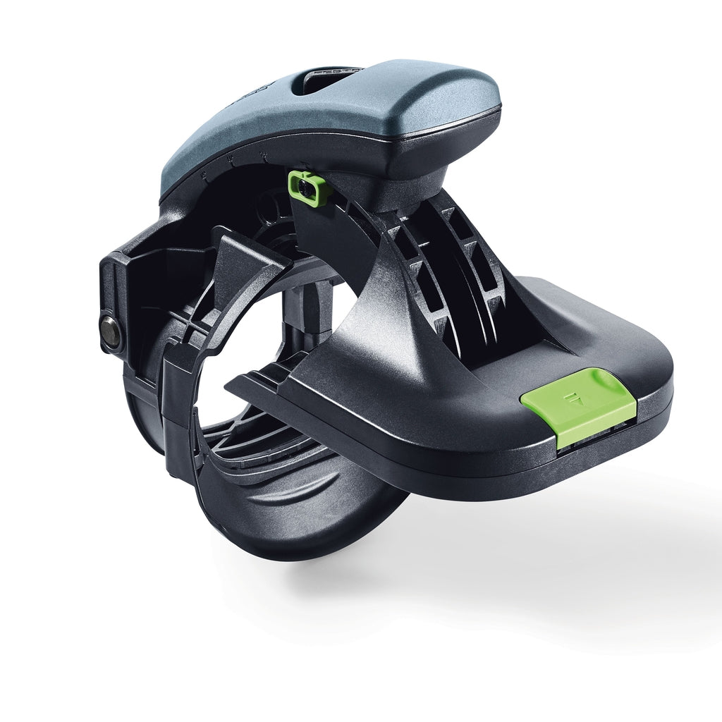 The sanding guide has a large registration pad that can be tilted for bevelled edges.