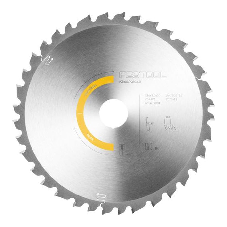 Festool Crosscut Circular Saw Blade 216mm x 36T ATB with 30mm Bore 576927