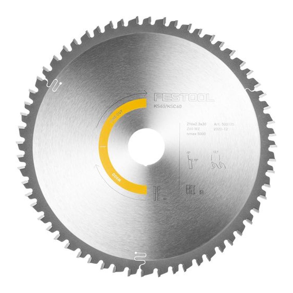 Festool Crosscut Circular Saw Blade 216mm x 60T ATB with 30mm Bore 576928