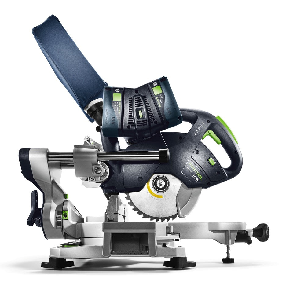 Festool Sliding Compound Mitre Saw KSC 60 EB 5.0 I-Plus US 577176 left profile head down chip bag