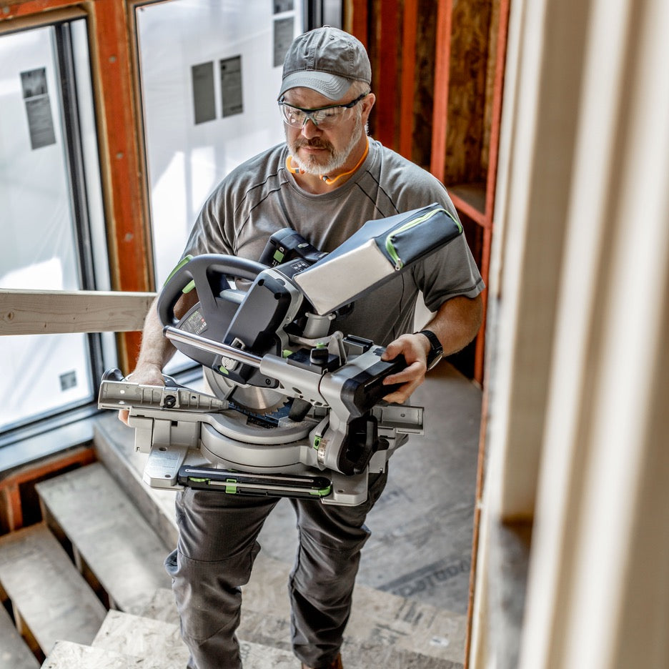 Festool Sliding Compound Mitre Saw KSC 60 EB 5.0 I-Plus US 577176 carry up stairs