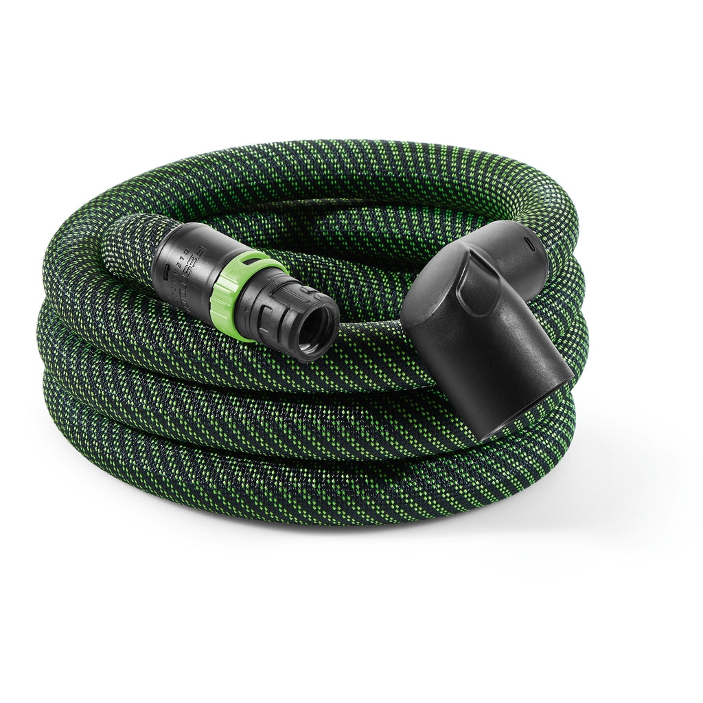 Festool smooth D27mm dust extraction hose with rotating connector with bleed valve and bayonet connection, 90 degree end.