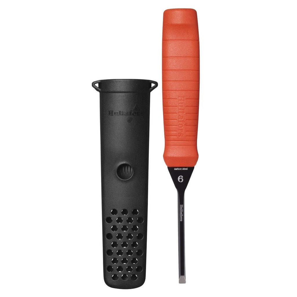 Hultafors 6mm EDC chisel has a Japanese carbon steel blade with EPD rust protection. Features an oval handle & holster.