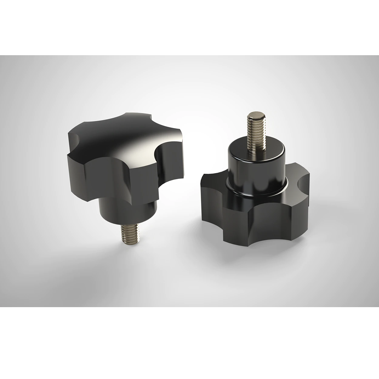 SpeedKnobs have a 5-lobe grip that allows fast rotation with just one finger, or a secure grip with the hand for torquing.