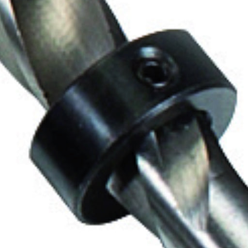 6 millimetre depth stop collar for Lamello Clamex 6 millimetre drill bit with grub screw.