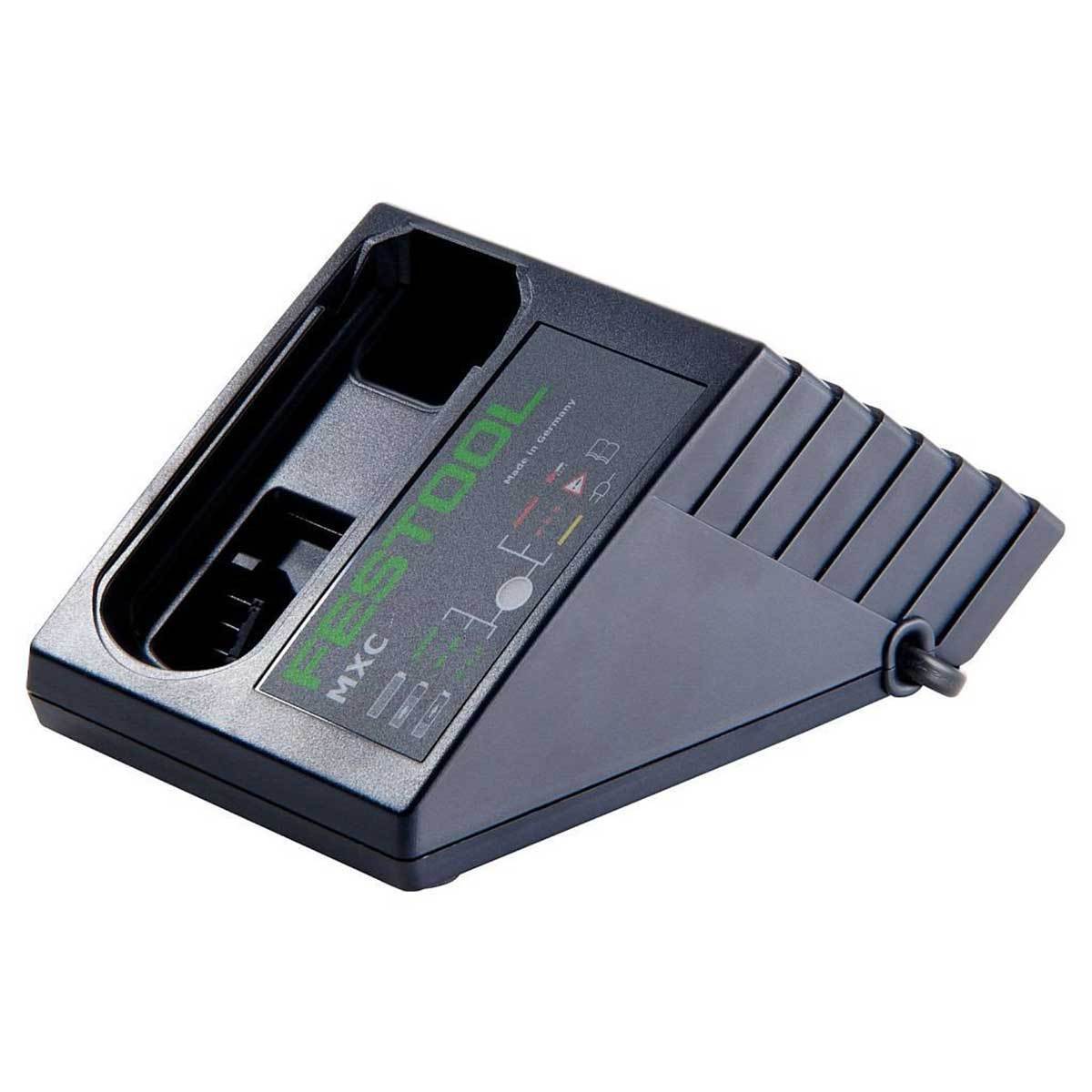 Festool MXC battery charger for CXS and TXS drill batteries with indicator light.