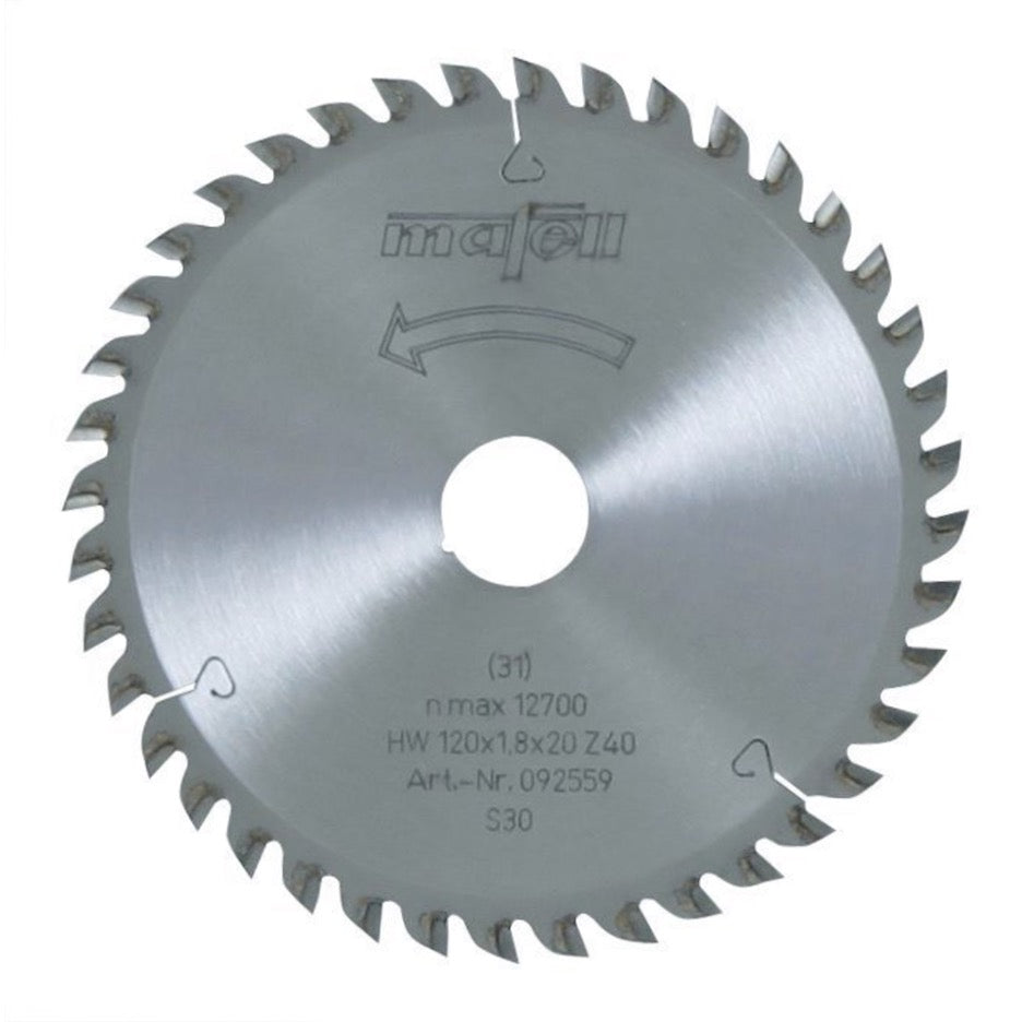 Mafell Universal Circular Saw Blade for Sheet Goods 120mm x 40T ATB with 20mm Bore 092559