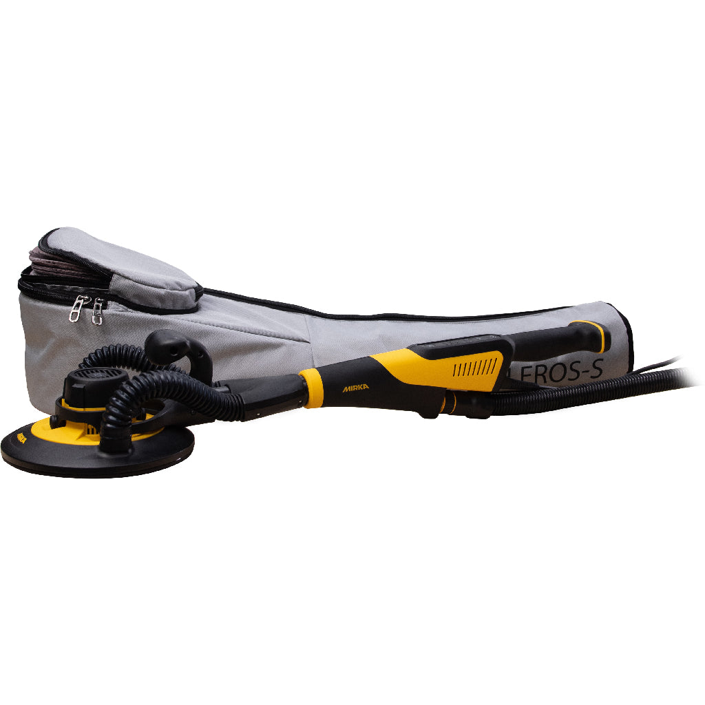 Mirka LEROS-S short electric pole sander with carry bag.