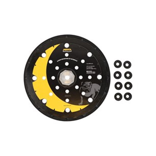 225 millimetre pad with 25-hole pattern for the Mirka LEROS drywall sander has grip facing and screws for interface pad.