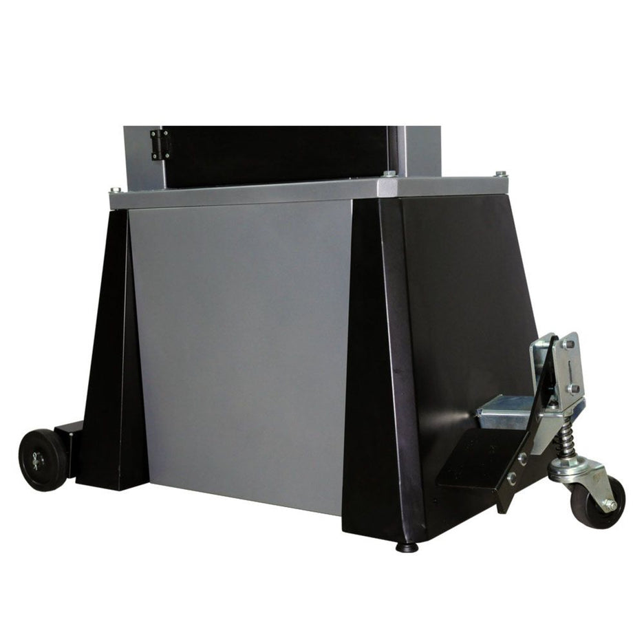 Laguna 1412 Bandsaw with wheelkit installed on base.